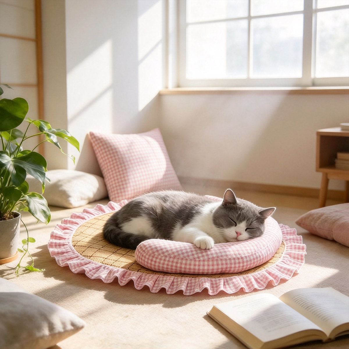 Oval U-Shaped Ruffle Pet Mat PDF Sewing Pattern | A3 Printable DIY Cushion Nest for Cats & Small Dogs Up to 16.5 lbs