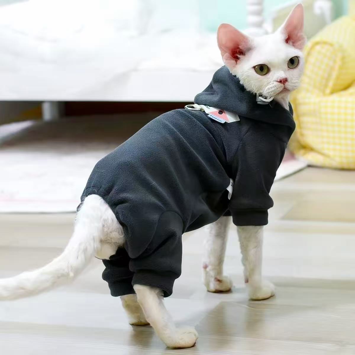 Pet Hooded 4-Leg Jumpsuit & Matching Bib PDF Sewing Pattern | S-4XL, Inch & Pound Size Chart, A3 Printable, Step-by-Step Sewing Tutorial for Dogs & Cats