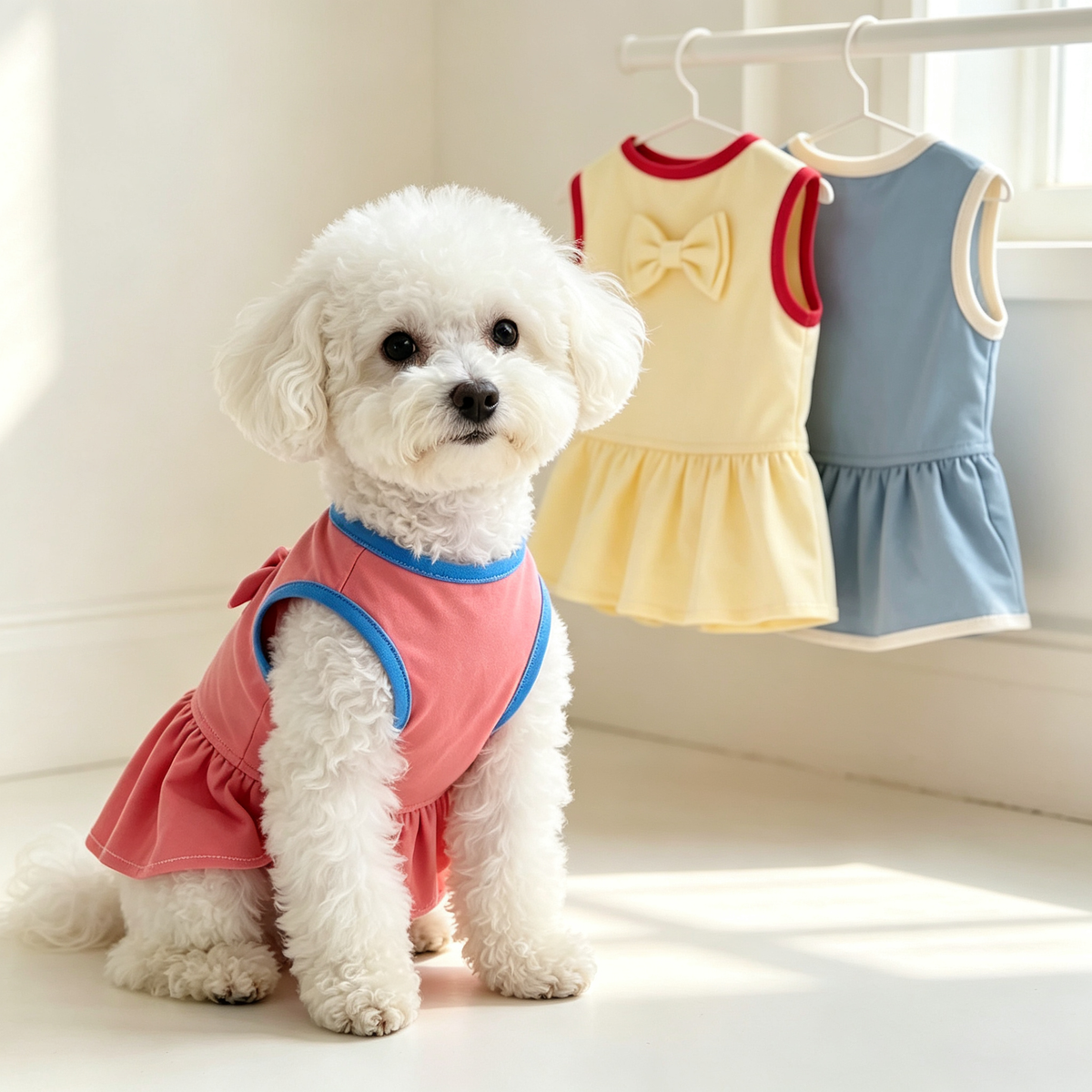 Pet Bow Vest Dress Sewing Pattern with Video Tutorial | A3 Printable PDF | 7 Sizes S-4XL | Girl Dog Cat Sleeveless Ruffle Dress