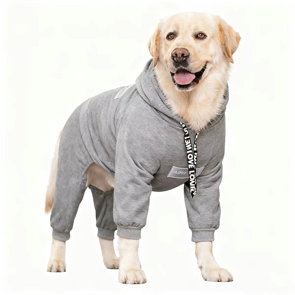 Pet Hooded 4-Leg Jumpsuit & Matching Bib PDF Sewing Pattern | S-4XL, Inch & Pound Size Chart, A3 Printable, Step-by-Step Sewing Tutorial for Dogs & Cats