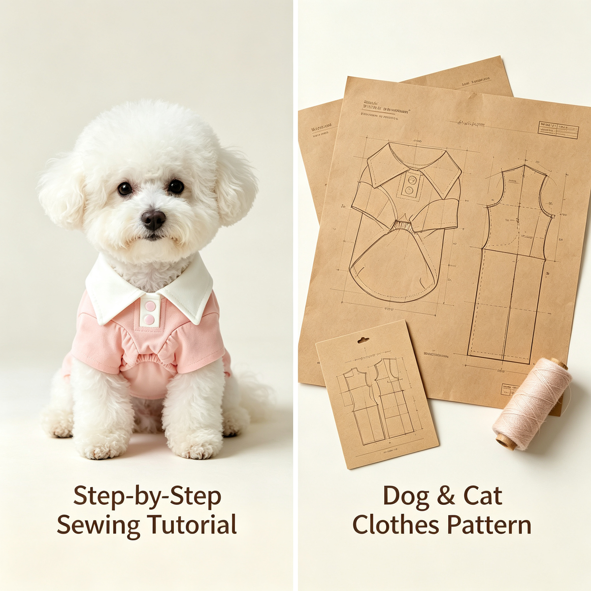 Pet Polo Shirt Sewing Pattern with Video Tutorial | A3 Printable | 7 Sizes (S-4XL) | Dog Cat Casual Top Digital PDF
