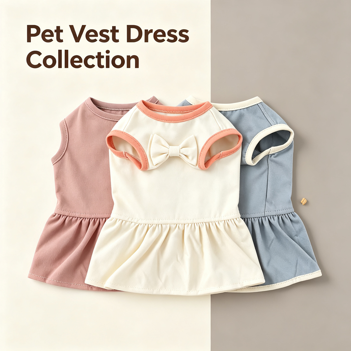 Pet Bow Vest Dress Sewing Pattern with Video Tutorial | A3 Printable PDF | 7 Sizes S-4XL | Girl Dog Cat Sleeveless Ruffle Dress