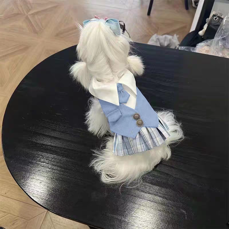 Pet Japanese Preppy School Pleated Dress Sewing Pattern | 13 Sizes XS-9XL, A4 Printable PDF + PLT File, Step-by-Step Sewing Tutorial