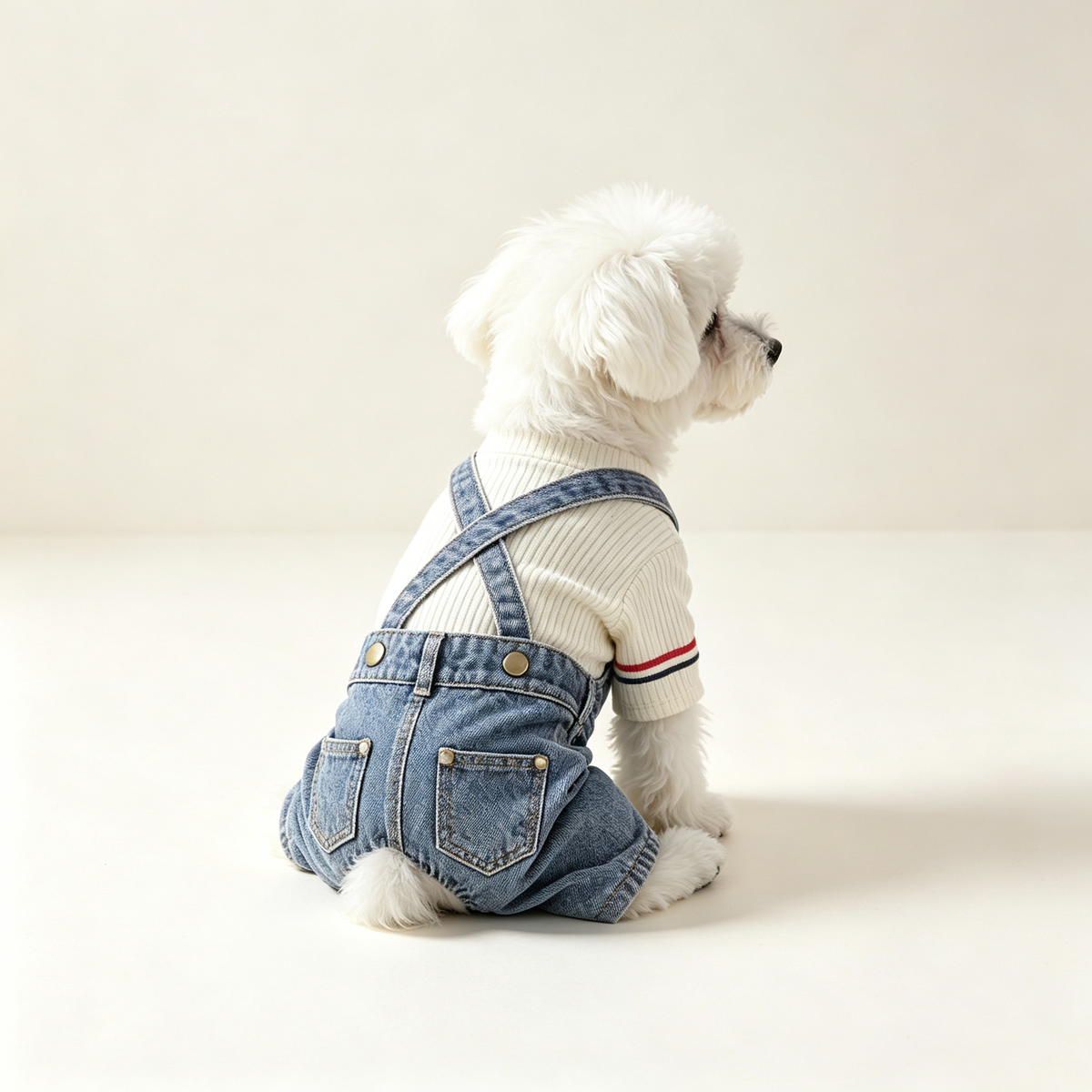 Pet Low-Rise Denim Overalls Sewing Pattern with Video Tutorial | A3 Printable PDF | 7 Sizes S-4XL | Dog Cat Jumpsuit Harness Pants