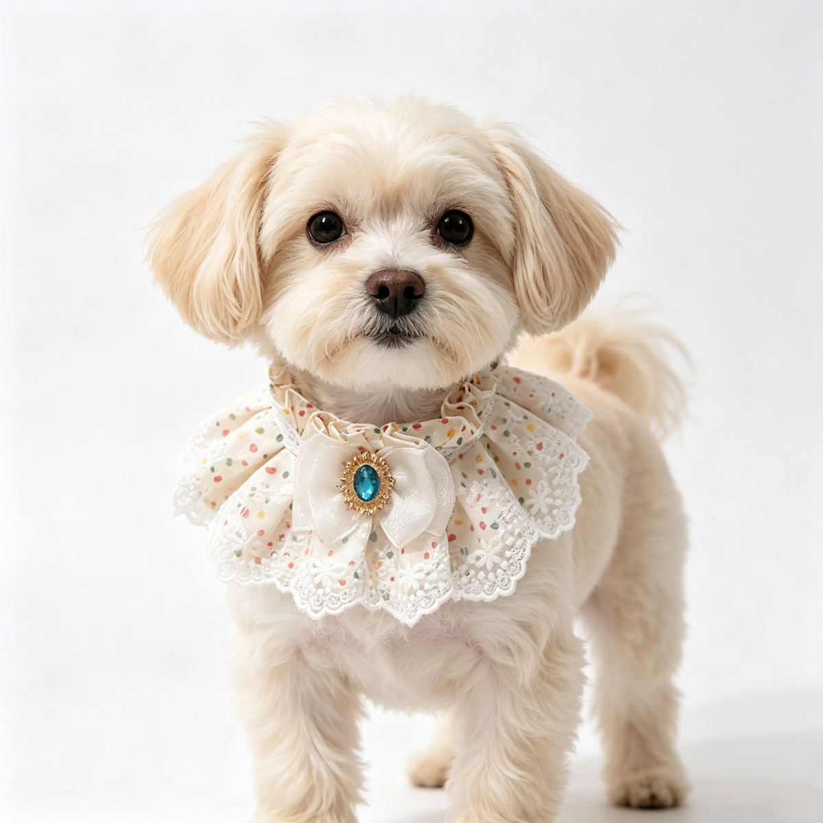 Lace Pet Bandana Collar, Princess Style Rhinestone Neck Scarf, Cute Decorative Pet Bib for Cats, Small Dogs, Puppies and Rabbits