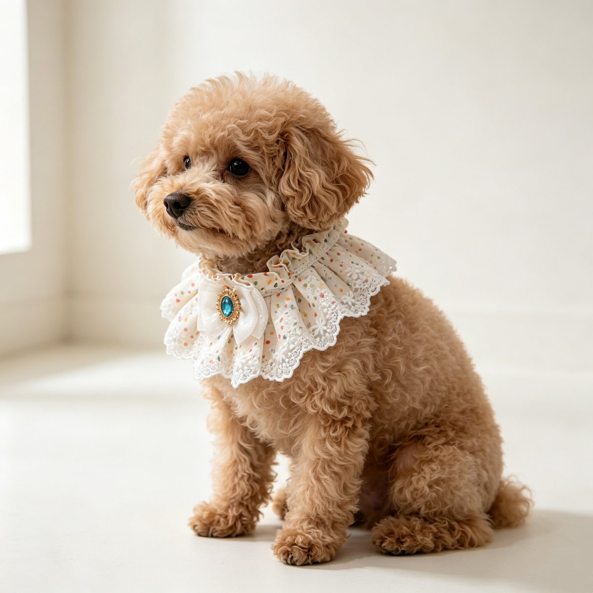Lace Pet Bandana Collar, Princess Style Rhinestone Neck Scarf, Cute Decorative Pet Bib for Cats, Small Dogs, Puppies and Rabbits