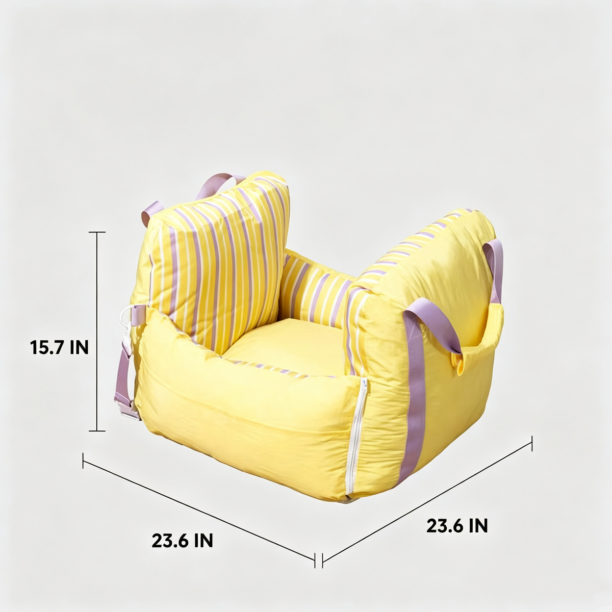 Washable Pet Car Seat Bed, 2 in 1 Convertible Dog Travel Carrier Sofa Bed with Safety Belt, Portable Pet Car Booster Seat for Small Medium Dogs Cats