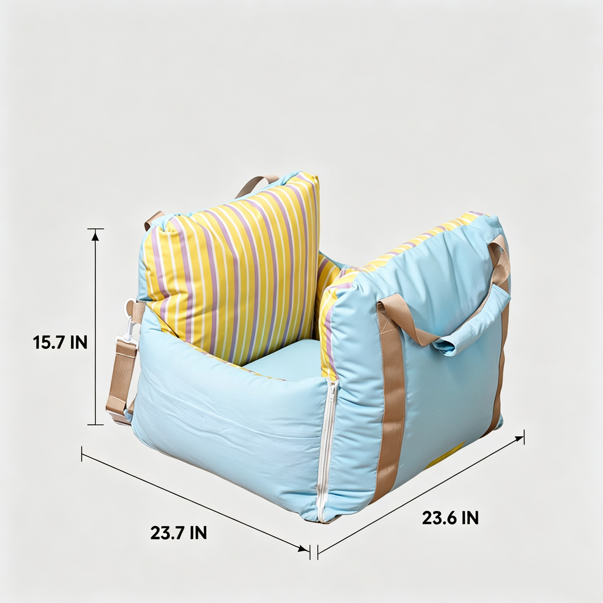 Washable Pet Car Seat Bed, 2 in 1 Convertible Dog Travel Carrier Sofa Bed with Safety Belt, Portable Pet Car Booster Seat for Small Medium Dogs Cats