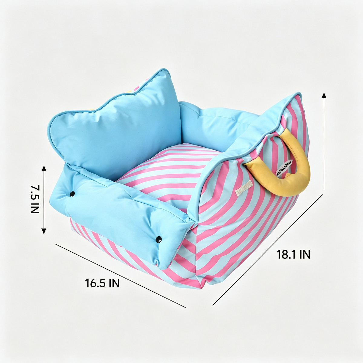 Fully Removable Washable Striped Pet Sofa Bed | Portable Soft Couch for Small Dogs & Cats