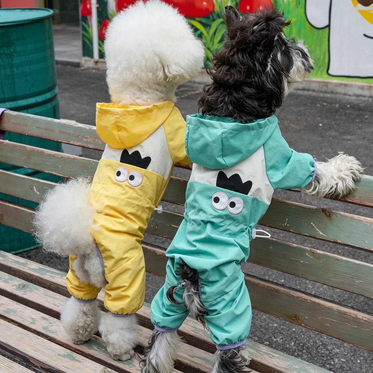 Dog Cat Full-Body Raincoat Onesie Sewing Pattern with Video Tutorial | A3 Printable | 7 Sizes (S-4XL) | Pet Waterproof Jumpsuit Digital PDF
