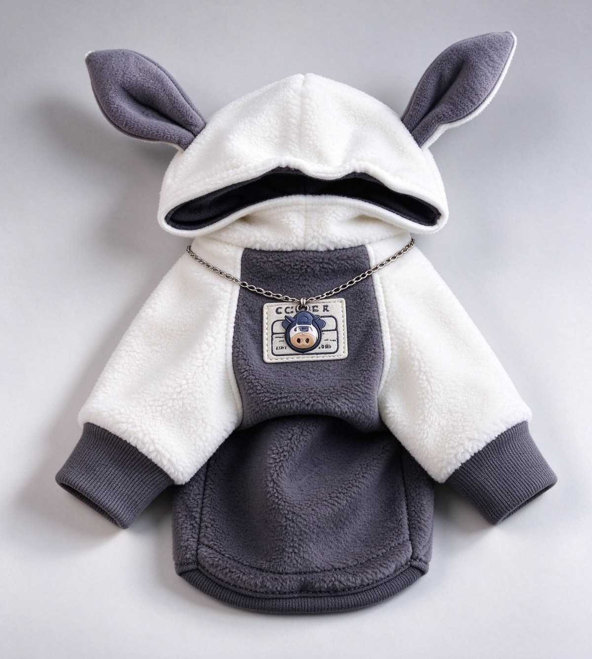Bunny Ear Pet Hoodie & Matching Bib PDF Sewing Pattern | S-4XL Inch Sizes, A3 Printable with Step-by-Step Sewing Tutorial