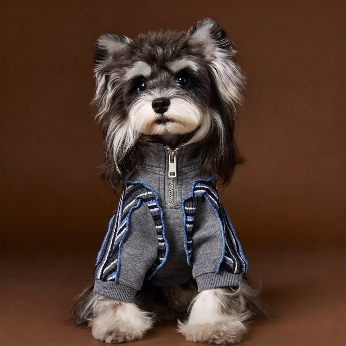 Striped Ruffle Dog Sweatshirt, Warm Pet Clothes, 6 Sizes XS-XXL