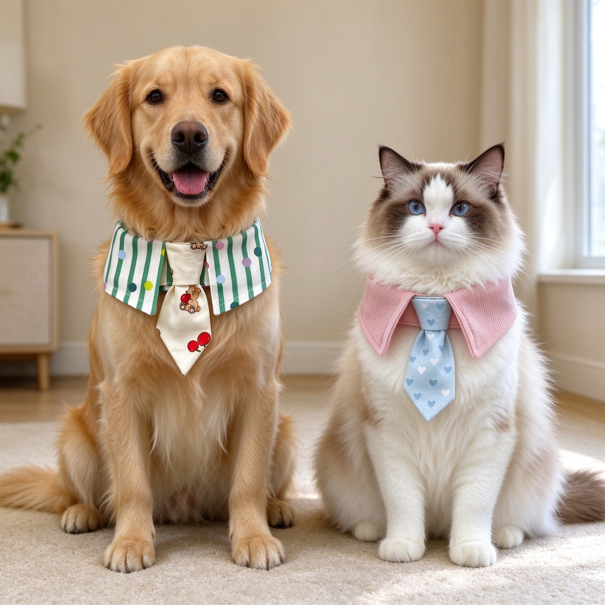 Pet Necktie Collar Bib Sewing Pattern PDF  | Dog & Cat Tie Bandana Sewing Template, S to 9XL 12 Sizes, Instant Download, Printable on A4 Paper