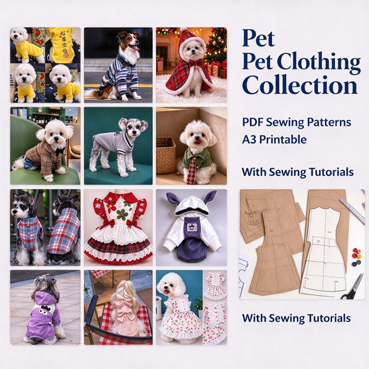 47 Pet Clothes Sewing Patterns Bundle | A3 Printable PDF | Dog & Cat Apparel Collection with Step-by-Step Video Tutorials | Lifetime Free Updates | Instant Digital Download