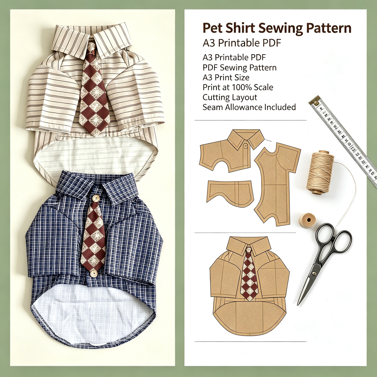 47 Pet Clothes Sewing Patterns Bundle | A3 Printable PDF | Dog & Cat Apparel Collection with Step-by-Step Video Tutorials | Lifetime Free Updates | Instant Digital Download