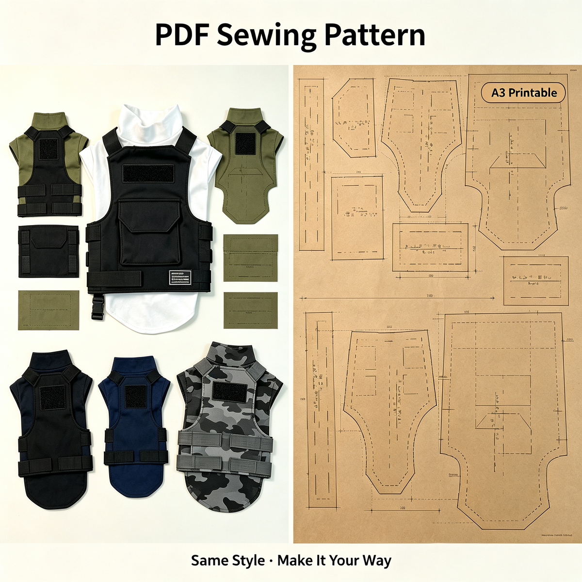 47 Pet Clothes Sewing Patterns Bundle | A3 Printable PDF | Dog & Cat Apparel Collection with Step-by-Step Video Tutorials | Lifetime Free Updates | Instant Digital Download