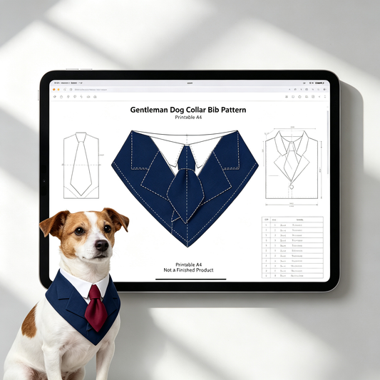 Pet Suit Tie Bandana Sewing Pattern, Gentle Dog & Cat Collar Bib PDF Sewing Template, XS-7XL Multi Sizes Digital Sewing Pattern