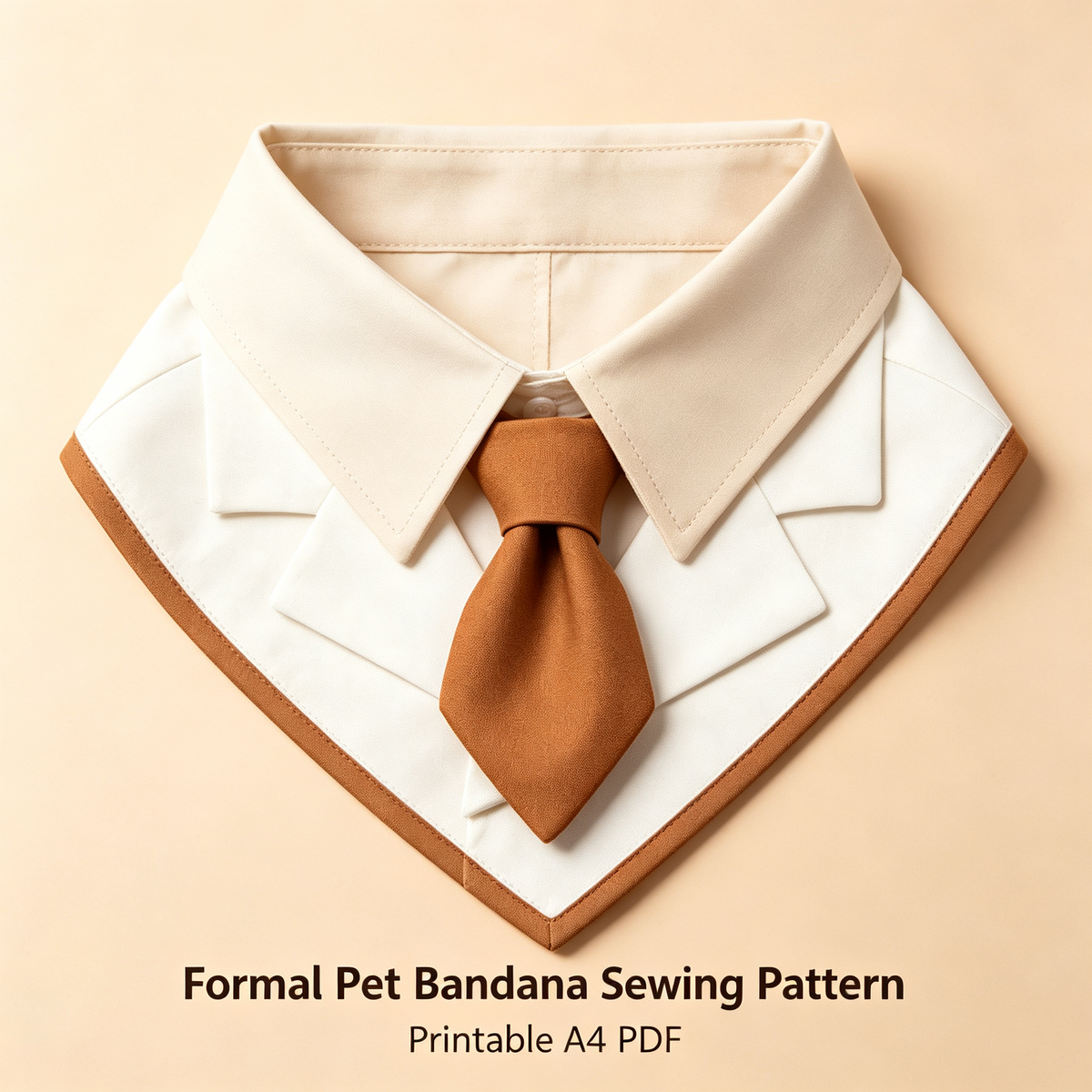 Pet Suit Tie Bandana Sewing Pattern, Gentle Dog & Cat Collar Bib PDF Sewing Template, XS-7XL Multi Sizes Digital Sewing Pattern