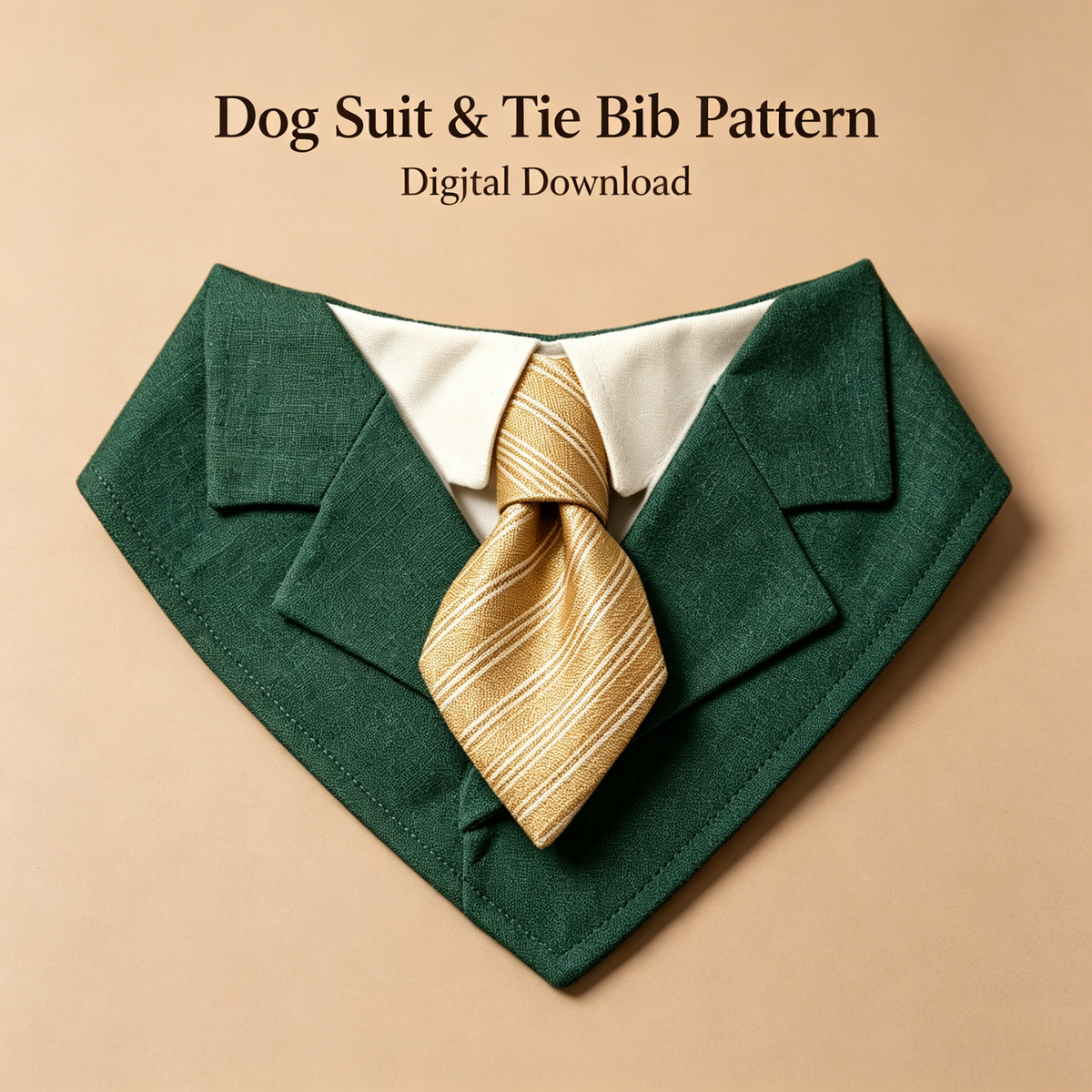 Pet Suit Tie Bandana Sewing Pattern, Gentle Dog & Cat Collar Bib PDF Sewing Template, XS-7XL Multi Sizes Digital Sewing Pattern