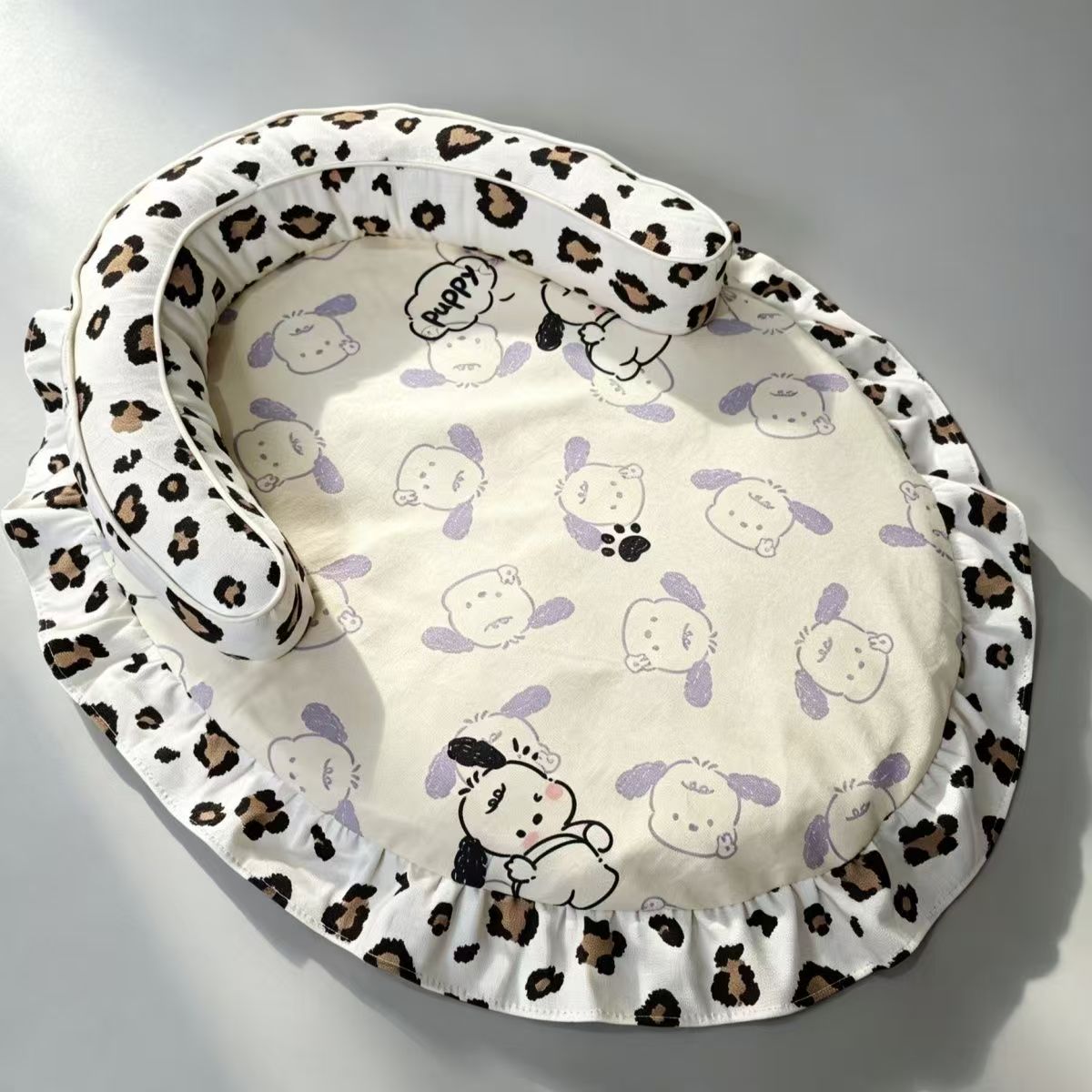 Oval U-Shaped Ruffle Pet Mat PDF Sewing Pattern | A3 Printable DIY Cushion Nest for Cats & Small Dogs Up to 16.5 lbs