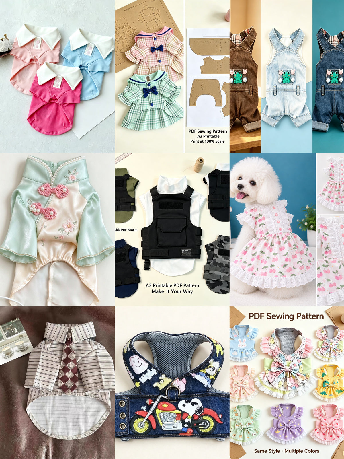 47 Pet Clothes Sewing Patterns Bundle | A3 Printable PDF | Dog & Cat Apparel Collection with Step-by-Step Video Tutorials | Lifetime Free Updates | Instant Digital Download