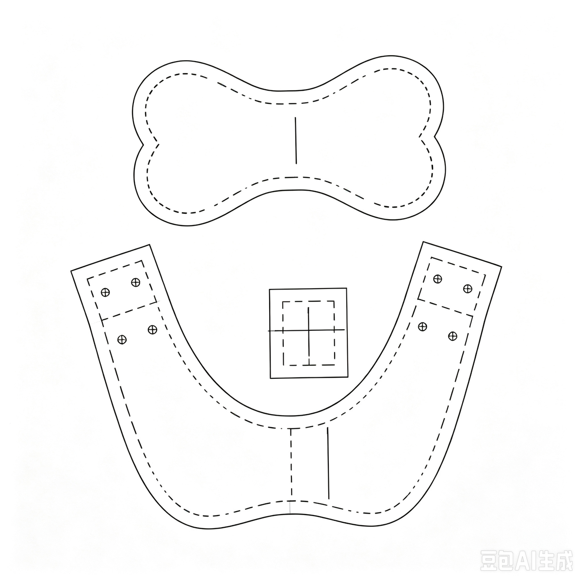 Dog & Cat Bow Tie Bandana Sewing Pattern – Pet Collar Bib PDF, 5 Sizes XS-XL, Print at Home
