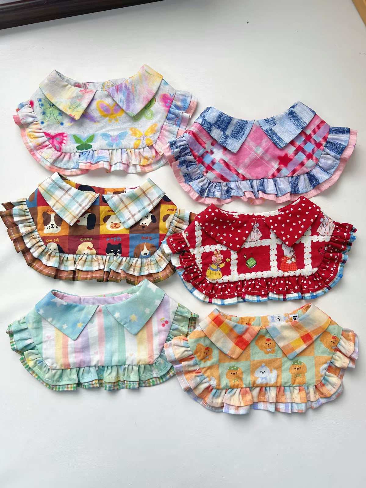 Peter Pan Collar Ruffle Pet Bib Sewing Pattern PDF | A4 Printable | 10 Sizes XXS-5XL | Step-by-Step Sewing Tutorial