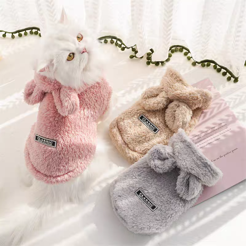 Bunny Ear Pet Hoodie & Matching Bib PDF Sewing Pattern | S-4XL Inch Sizes, A3 Printable with Step-by-Step Sewing Tutorial