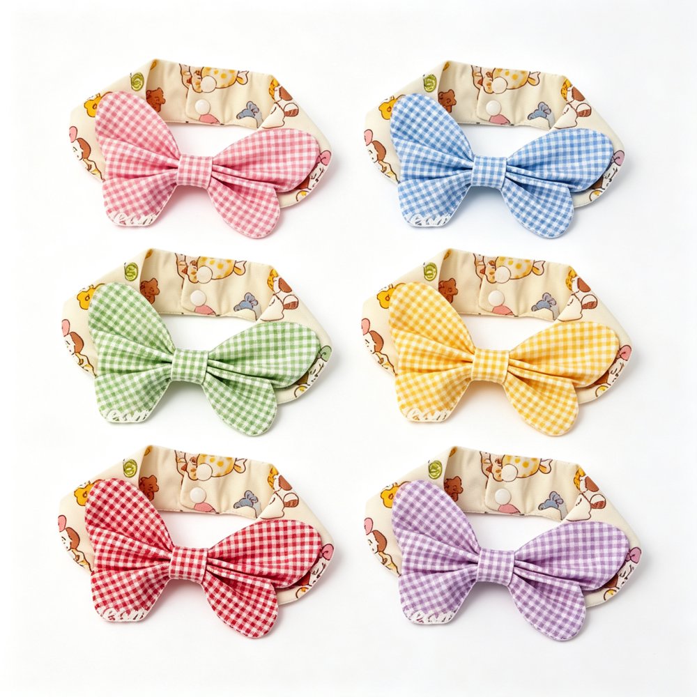 Dog & Cat Bow Tie Bandana Sewing Pattern – Pet Collar Bib PDF, 5 Sizes XS-XL, Print at Home