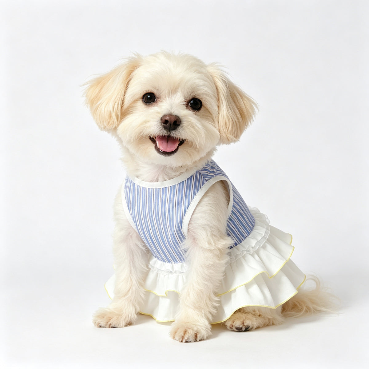 Striped Ruffle Pet Dress Sewing Pattern PDF | Dog Dress with Layered Ruffle Skirt | Sizes XS to 5XL | Fits Chest 12.5"–35.5" | A4 Printable | Printable Instant Download