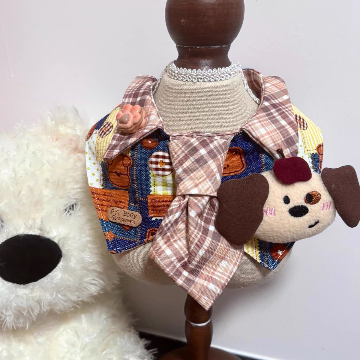 Shirt Collar Necktie Dog Bandana Sewing Pattern PDF | Formal Preppy Pet Bib | Sizes S–L