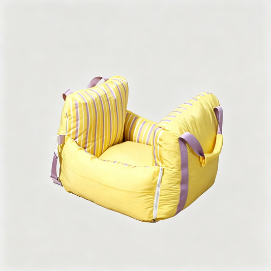 Washable Pet Car Seat Bed, 2 in 1 Convertible Dog Travel Carrier Sofa Bed with Safety Belt, Portable Pet Car Booster Seat for Small Medium Dogs Cats