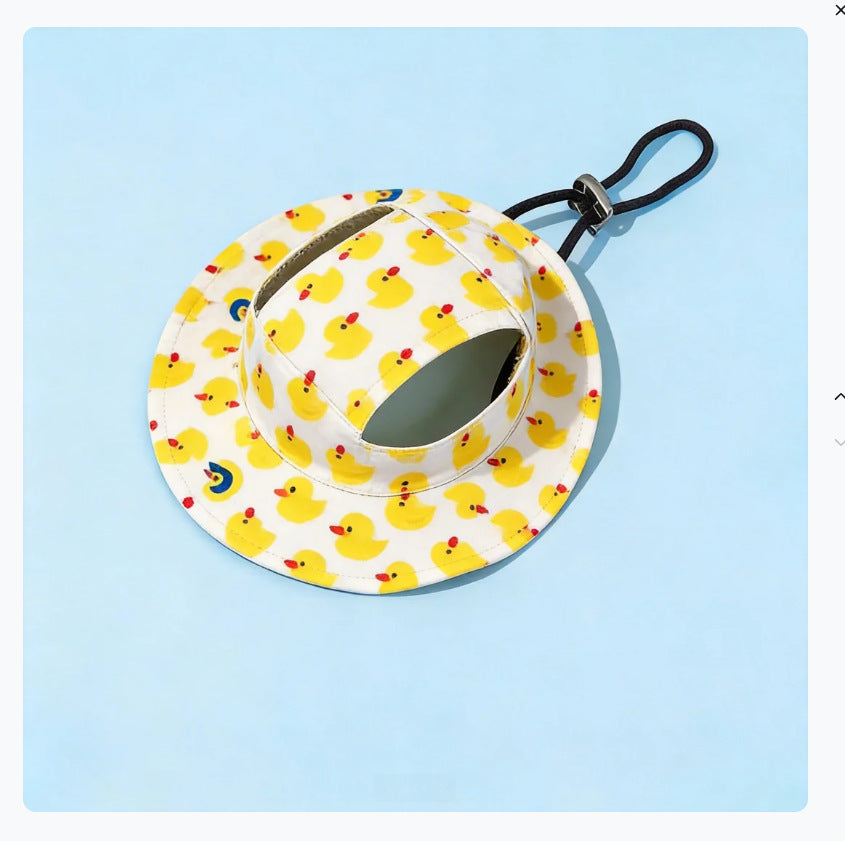 Pet Bucket Hat for Dogs & Cats — Breathable Summer Sun Hat with Adjustable Chin Strap, 3 Cute Styles (Garden, Duck & Soccer Print), Sizes S–L (Up to 50 lb)