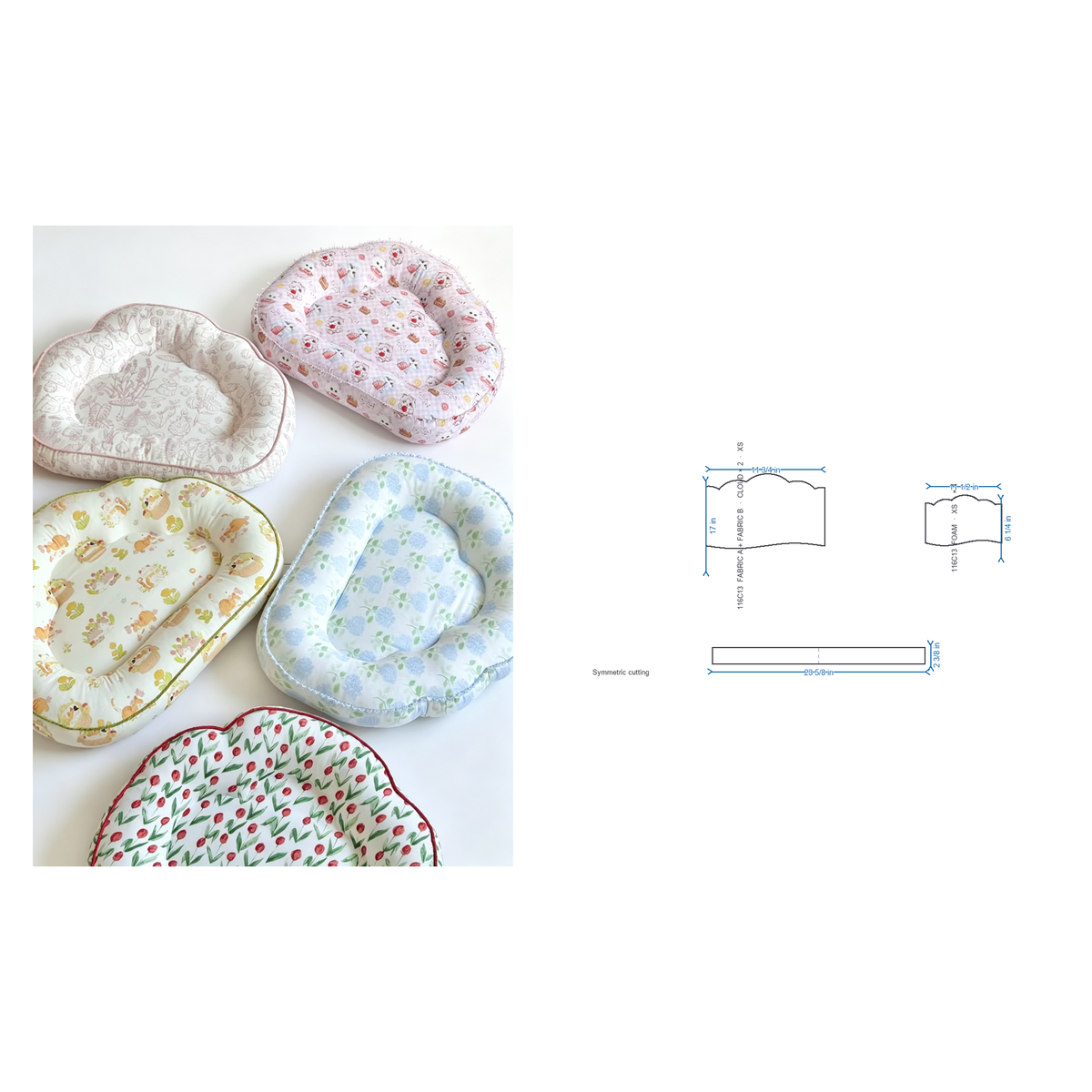 Sewing Tutorial + Cloud Pet Bed Pattern (S–XL) — Beginner-Friendly PDF for Dogs & Cats, Instant Download