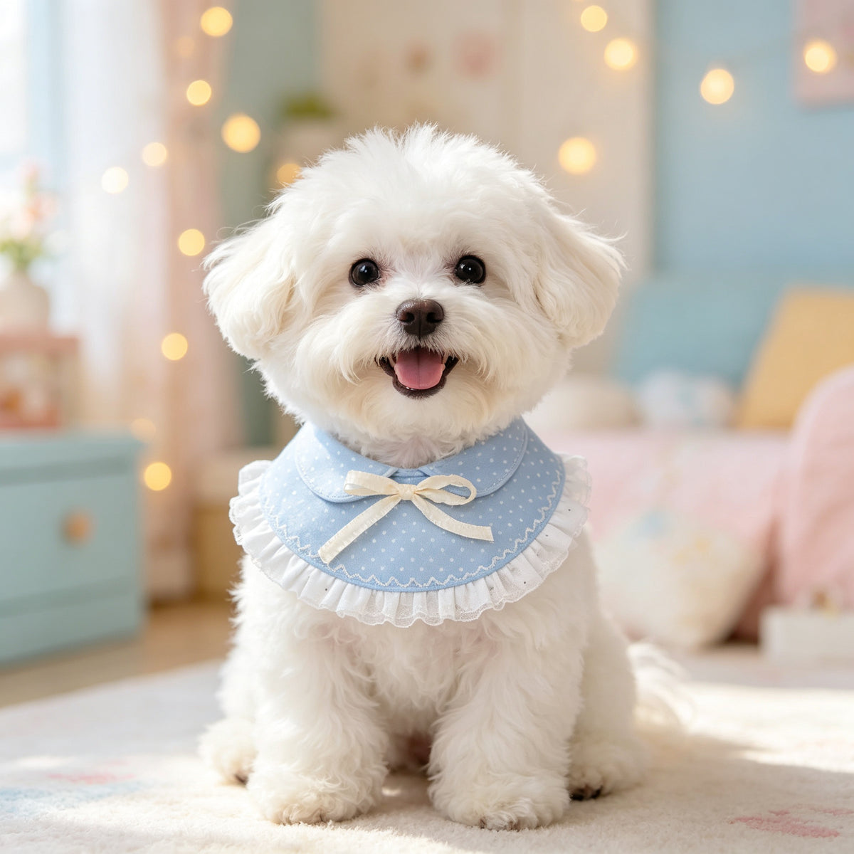 Sewing Pattern PDF for Lapel Bow Pet Bandana | Sweet Girly Style Dog Bibs | Medium & Large Sizes
