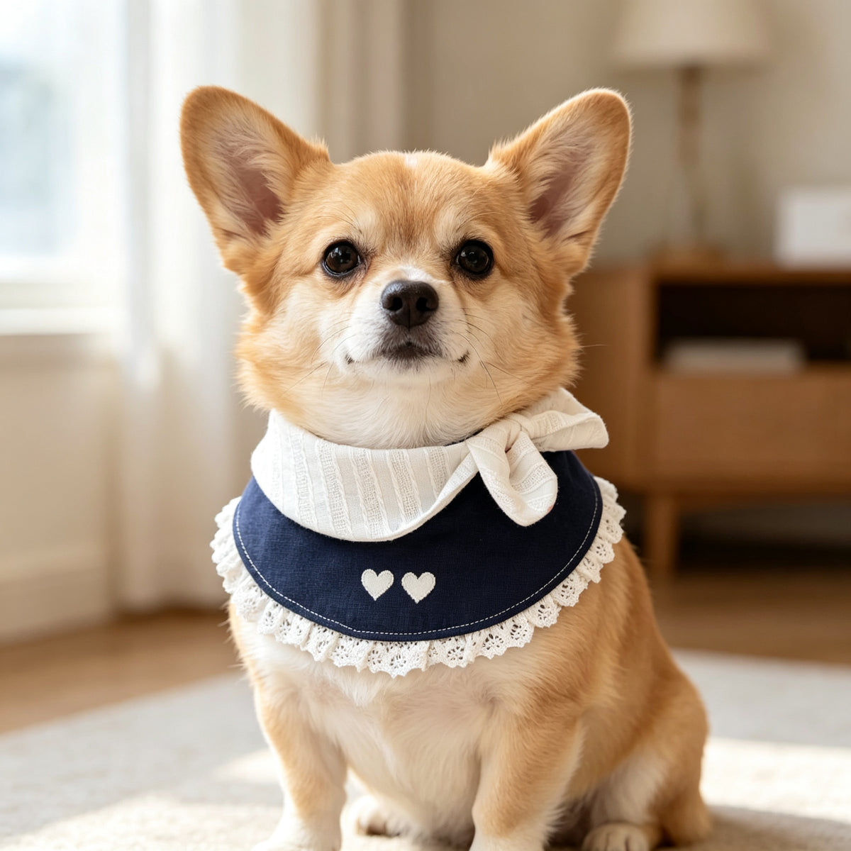 Collar Dog Bandana Sewing Pattern PDF | Tie-Knot Lace Pet Bib | Sizes S–L | Printable Cat Dog Template