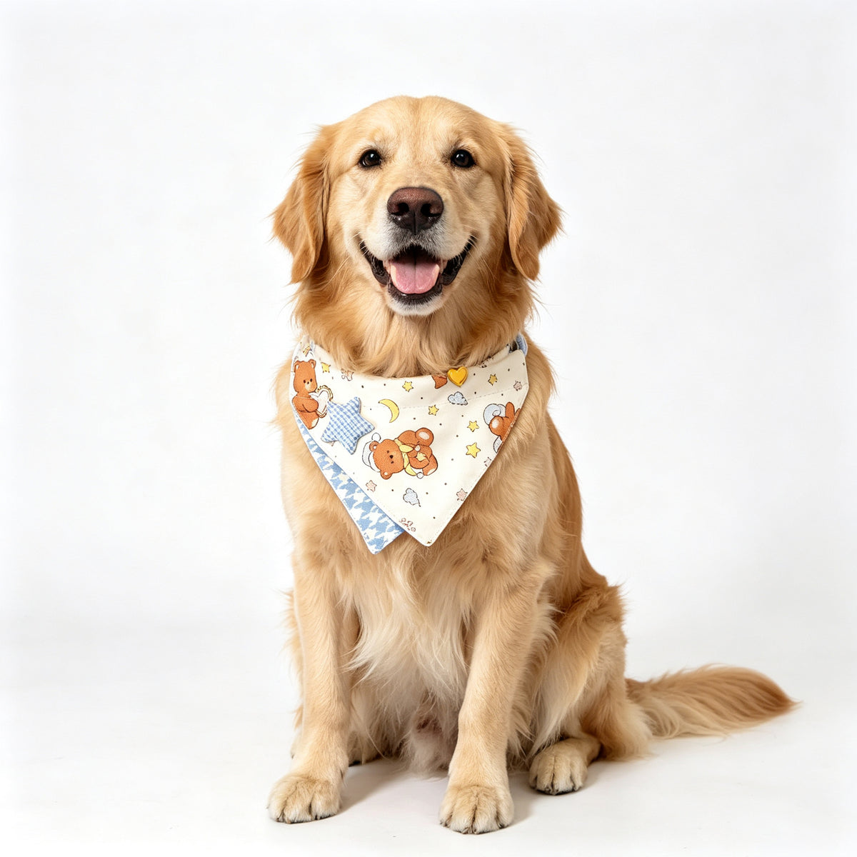 Cartoon Star & Bear Pet Bandana Sewing Pattern PDF | Dog & Cat Bandana Template | 9 Sizes XXS to XXXXL | All Breeds | Printable Instant Download